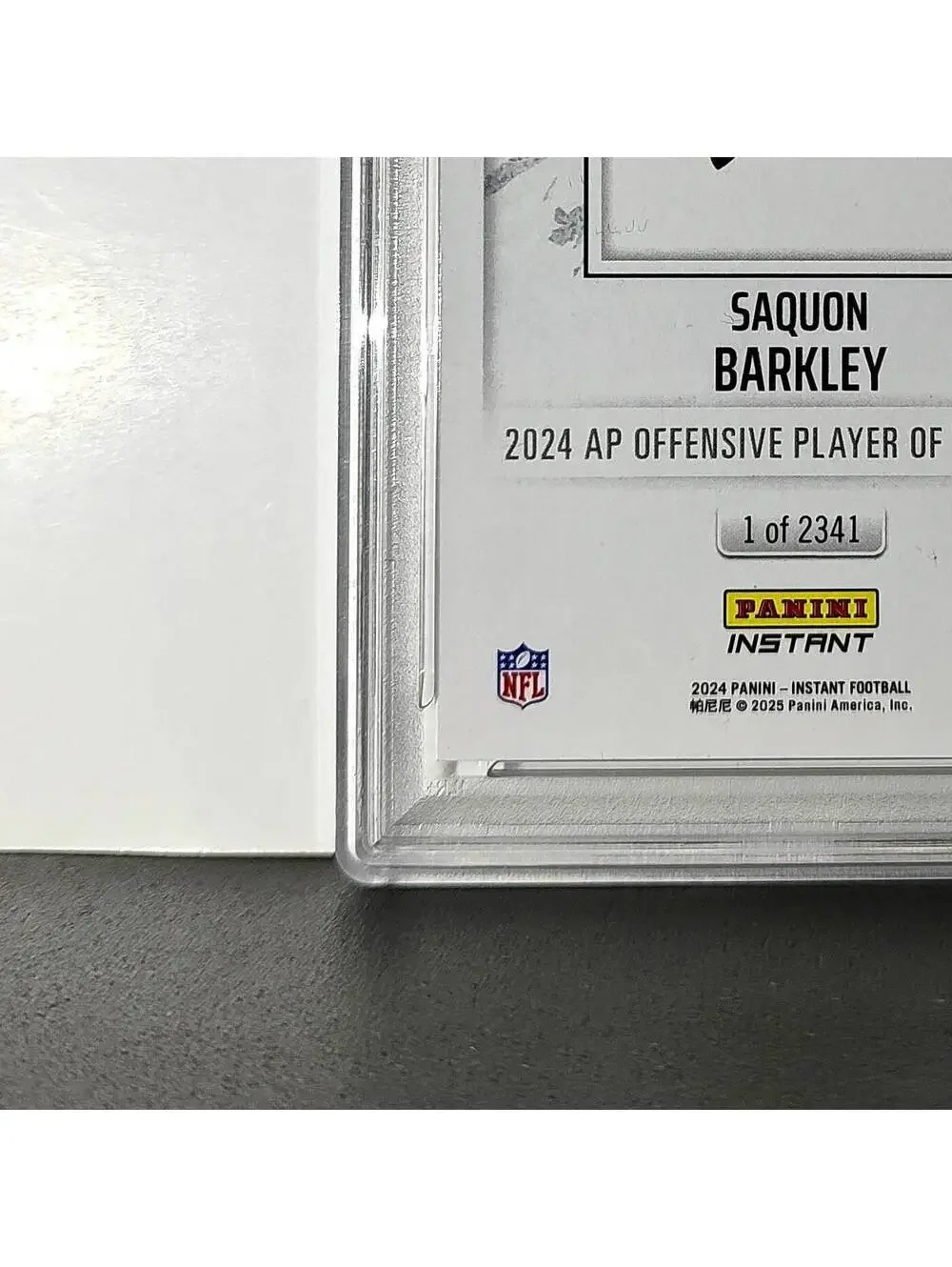 Saquon Barkley 2024 Panini NFL Offensive Player of the Year Eagles PSA 8 NM-MT